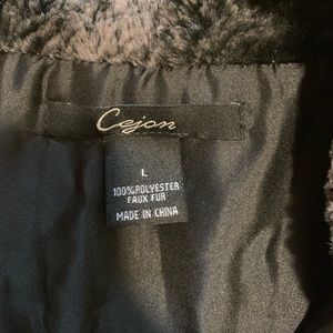 Cejon Jackets & Coats - Black Faux-Fur Vest Cejon Jackets & Coats - Black Faux-Fur Vest